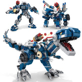 Ensccant Transformed Dinosaur Building Blocks Set - 3 in 1 Mecha Disonaur Construction Toys for Boys Girls Adult, Tyrannosaurus Rex Robot Blocks Kit, Birthday Gift Easter Room Decor